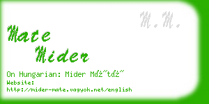 mate mider business card